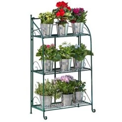Three-tier Highbury Folding Metal Plant Stand -GardenJoy Sales Store G3438 2