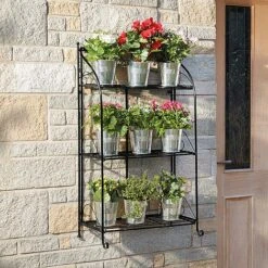 Three-tier Highbury Folding Metal Plant Stand -GardenJoy Sales Store G3438 5