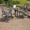 Three-Piece Rose Armchair Bistro Set - Pewter -GardenJoy Sales Store z D9507 1